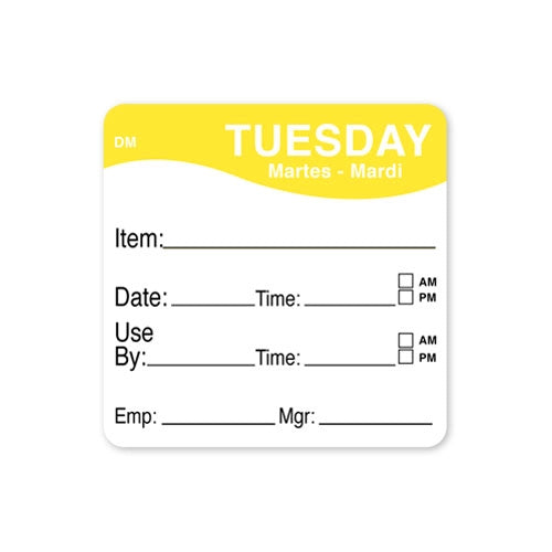 DissolveMark 51mm Square Day Labels