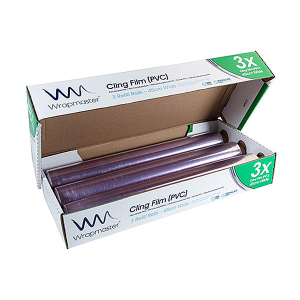 Wrapmaster® PE Cling Film Refill Rolls 450mm x 300m x 3