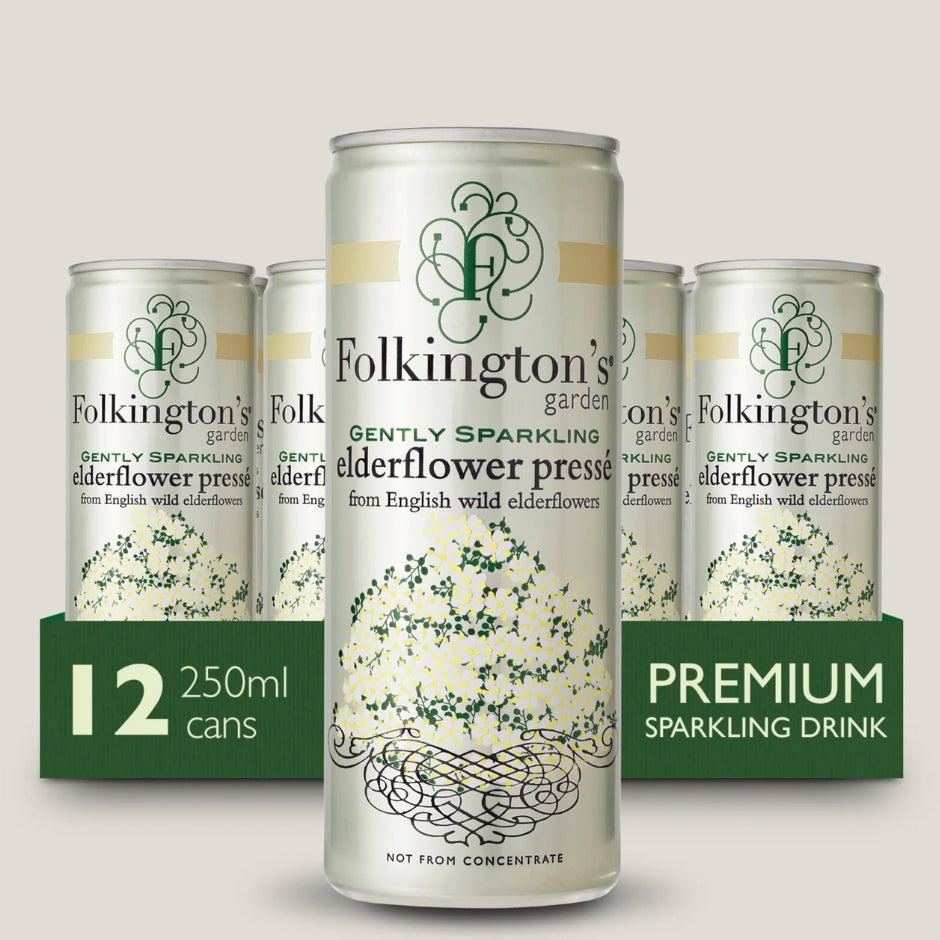 Folkington's Gently Sparkling Elderflower Pressé Can 250ml (Pack of 12)