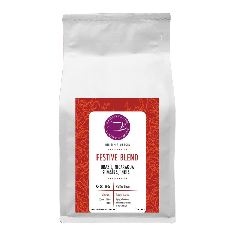 Festive Blend (Brazil, Nicaragua, Sumatra, India) Coffee Beans 500g (6)