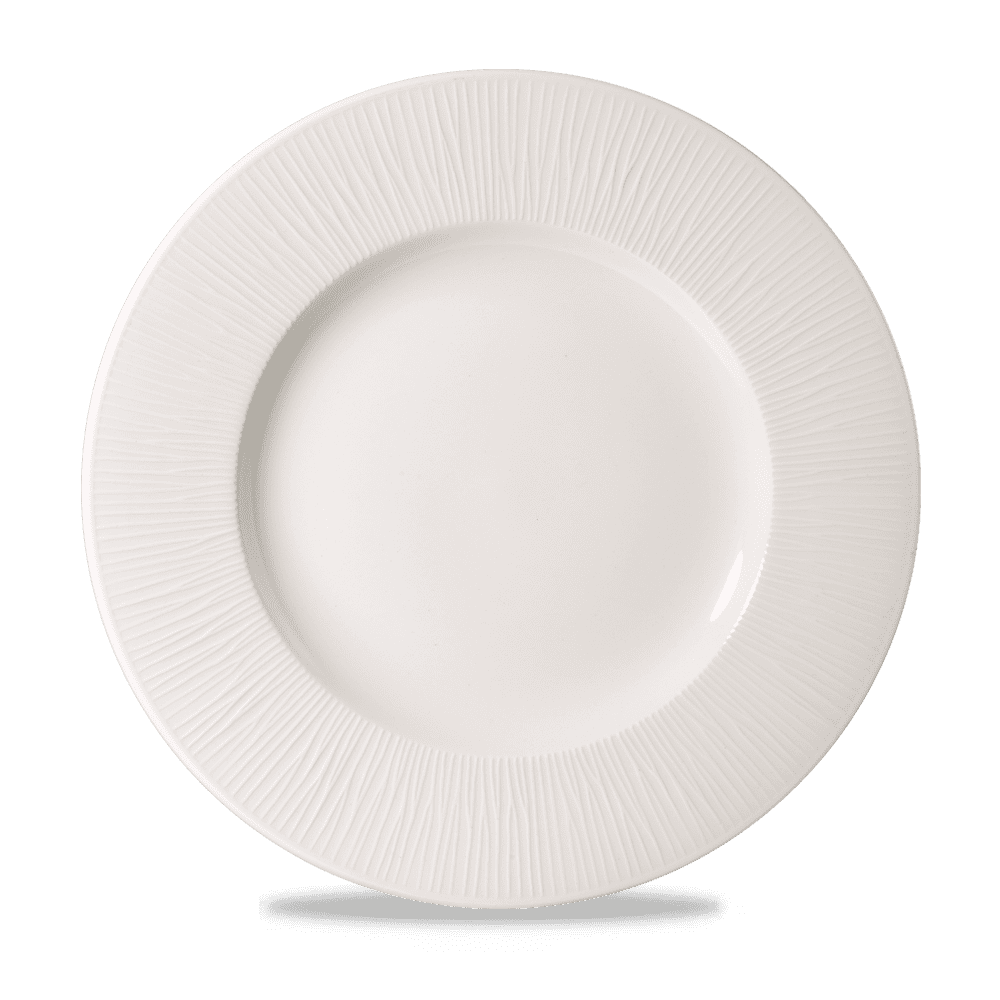 Bamboo Whiteware Wide Rim Plate  (2 sizes available) (12)