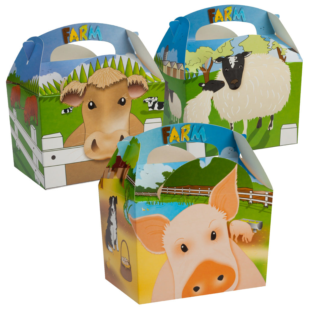 'Farm Animals' Childrens Meal Boxes / Party Box  (250)