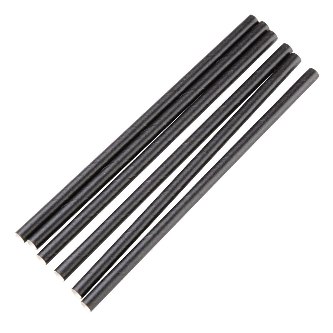 UKCS Compostable Paper Cocktail Stirrer Straws Black (Pack of 250)